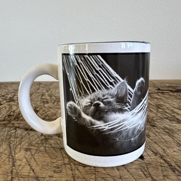 Vintage Cat Hammock Nap David McEnery Coffee Mug 1997 Adorable Collectible - Picture 1 of 9